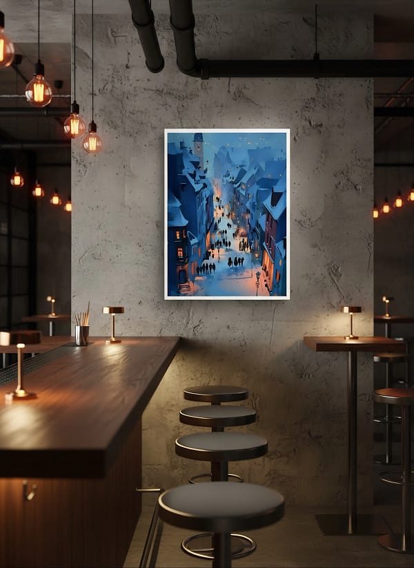 Stunning City Street Painting: Art Nouveau Decor