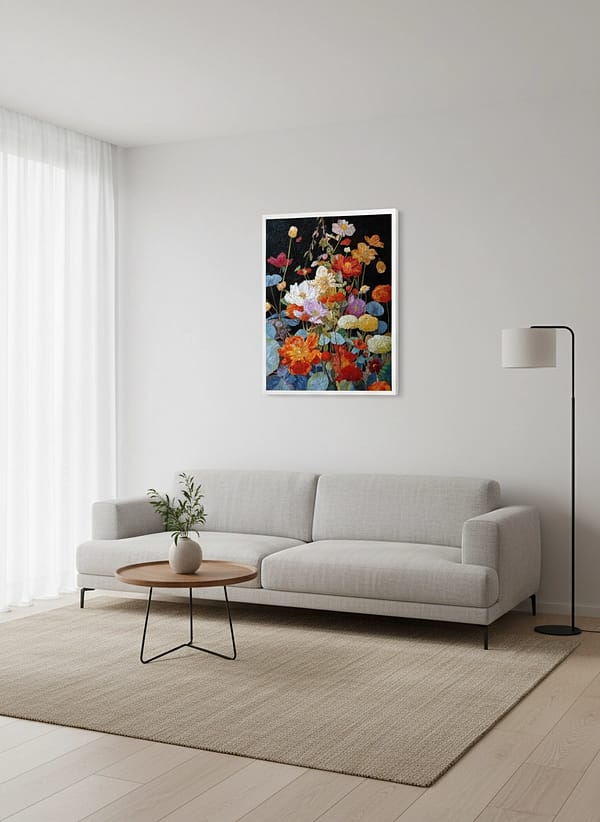Vibrant Floral Abstract Oil Painting “Florid Celebration” – Modern Impasto Art