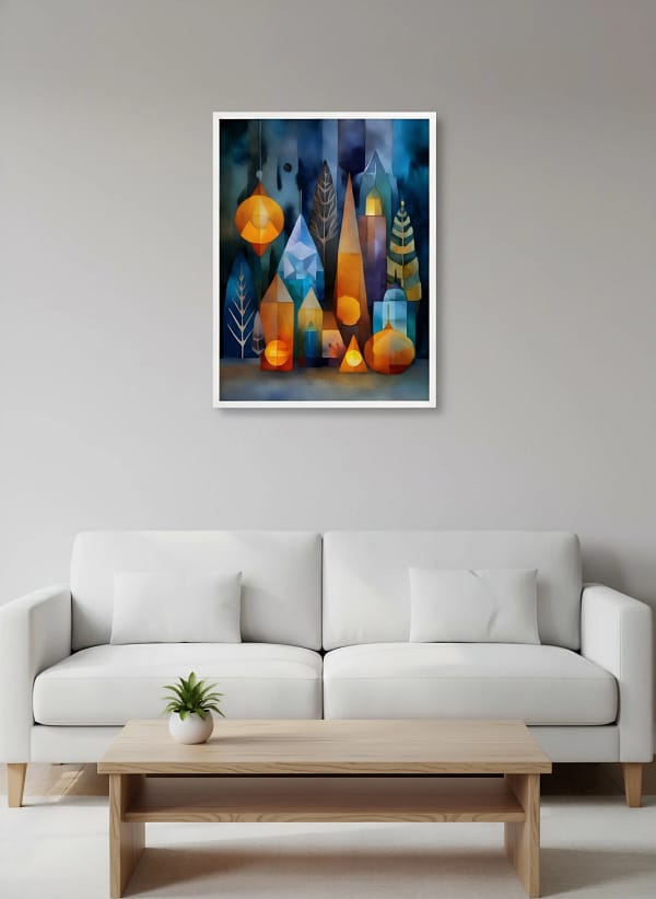 Conceptual Geometric Abstract Village - Geometric Abstract Art & Modern Concept Decor