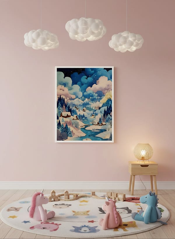 Dreamy Scenic Village Art: Contemporary Wall Art for the Lounge Room
