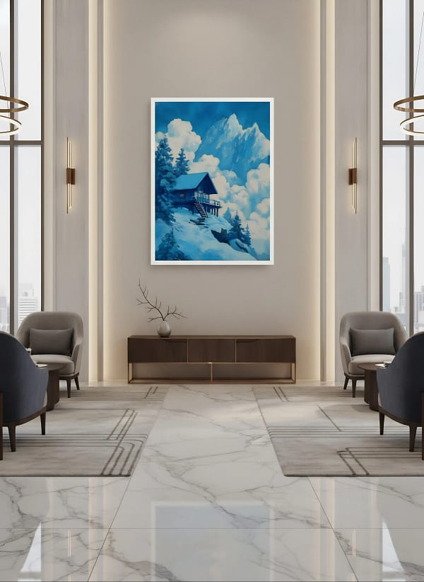 Stunning Monochromatic Blue Cabin - Monochromatic Wall Art & Blue Home Decor