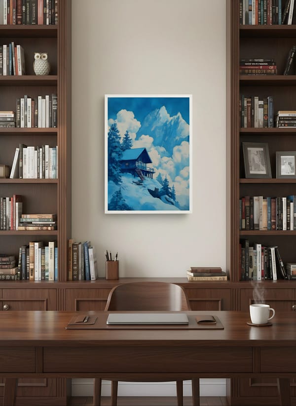 Stunning Monochromatic Blue Cabin - Monochromatic Wall Art & Blue Home Decor