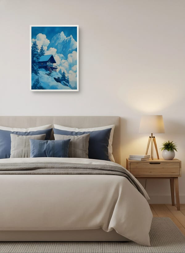 Stunning Monochromatic Blue Cabin - Monochromatic Wall Art & Blue Home Decor