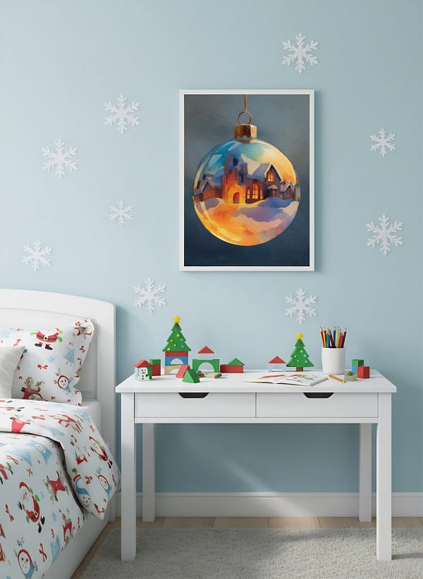Magical Christmas Reflection Ornament - Reflective Ornament Art & Festive Wall Decor