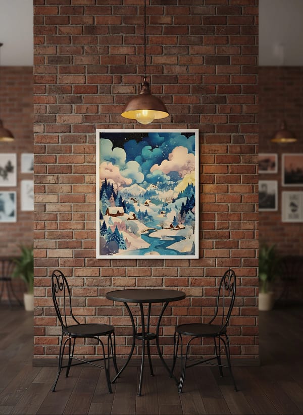 Dreamy Scenic Village Art: Contemporary Wall Art for the Lounge Room