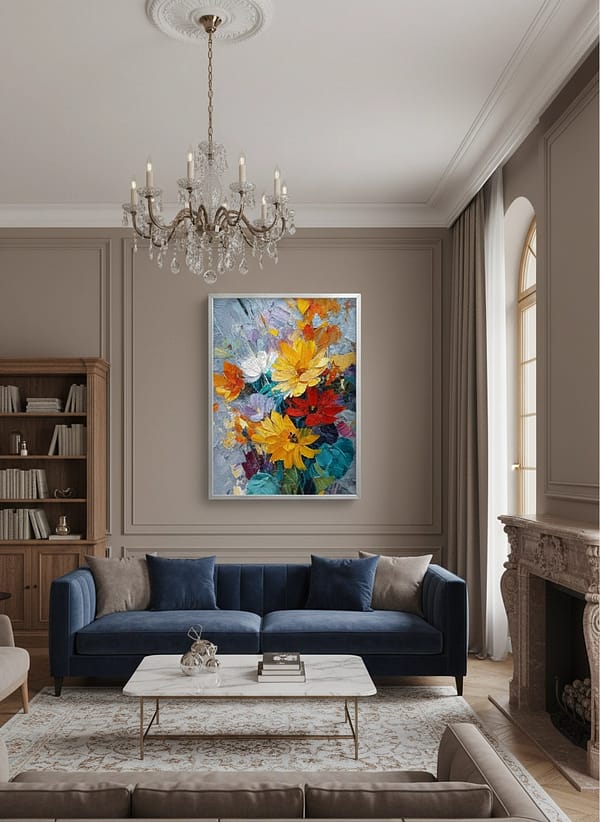 Stunning Modern Vibrant Flower Oil Painting: "Silent Bloom"