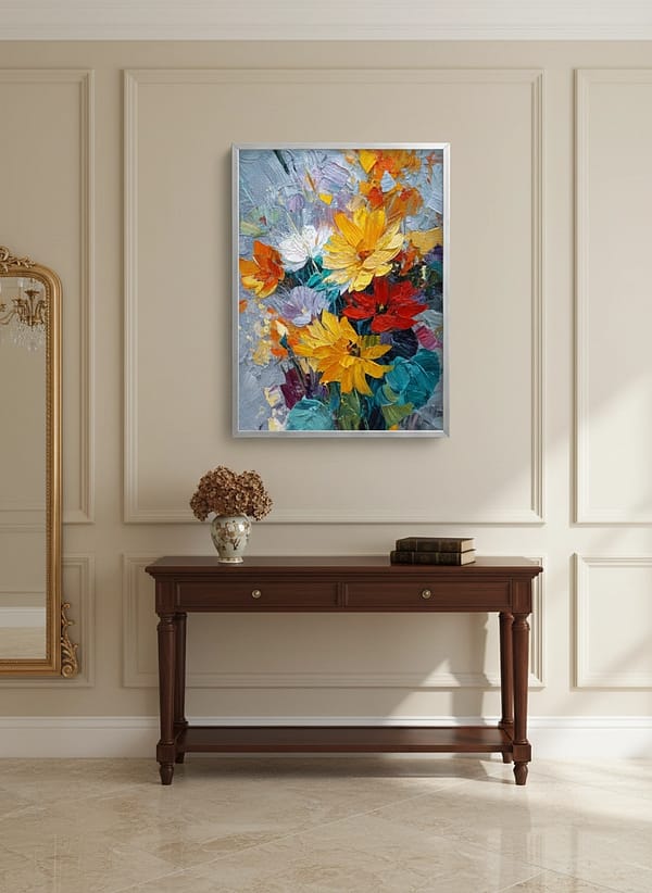 Stunning Modern Vibrant Flower Oil Painting: "Silent Bloom"
