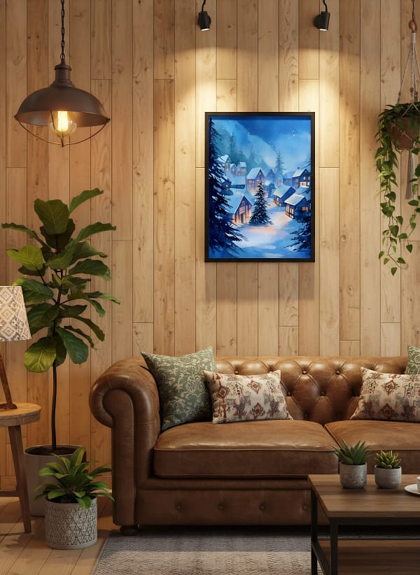 Serene Soft Watercolor Landscape: Contemporary Art for Living Room